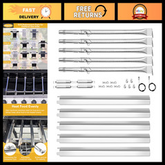 Grill Replacement Parts for 5 Burner Models – Heat Plates, Burner Igniters & Cro