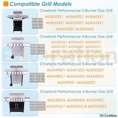 Grill Parts for Charbroil Performance 4-Burner 463352521 17″L, 4-Burner Kit