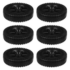 6Pcs Durable Black Plastic Grill Wheels Replacement for Bbq and Lawn Mower Carts
