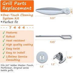 22-1/2-Inch One-Touch Cleaning System Kit for Weber Grill Parts, 7444 Weber Gril