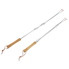 Set of 4 Extendable BBQ Grill Forks Stainless Steel for Outdoor Roasting