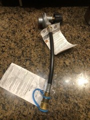 Propane Hose with regulator and quick connector, 1 Foot.