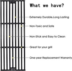 19.75″ Cast Iron Grill Grates for Char-Griller Duo 5050 & King Griller Models