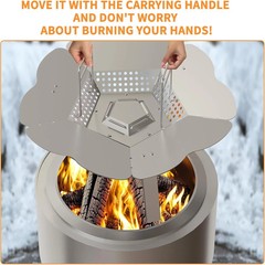 Heat Deflector for Solo Stove Bonfire 19.5’’ – Upgraded 304 Stainless Steel Port