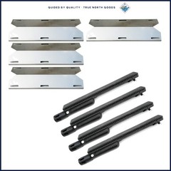 Durable Heat Plate Shield and Burner Set for 4-Burner Gas Grill Configuration