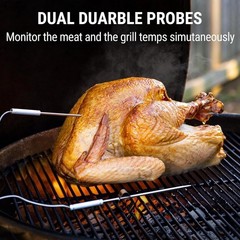TempPro TP20 500FT Wireless Meat Thermometer with Dual Standard, Orange