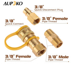 3/8″ Natural Gas Quick Connect Fitting Brass LP Propane Hose Adapter Kit