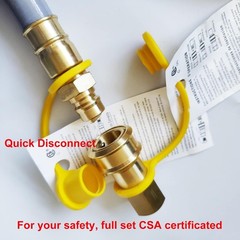 15FT Brass Natural Gas Hose with Self-Seal Fittings – Easy Install Tool Included