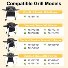 Grill Replacement Parts for Charbroil 463874717, G215-0203-W1 Gill 4 Burner