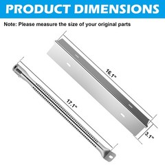 LS’BABQ Stainless Steel 7 Pack Heat Plates and 4 Pack Grill Burner Tubes Gril…
