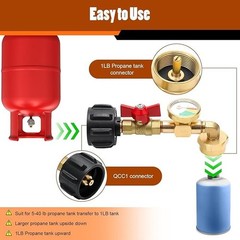 1+5Pcs Propane Refill Adapter for 1 Lb Tank,1P Propane Refill Elbow Adapt