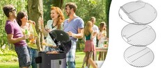 Heavy Duty Plated Steel Hinged Cooking Grate and Lower Grate, Charcoal Grate for