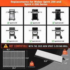 7635 7637 Grill Parts for Weber Spirit E210, E220, S210, S215, Spirit 200 & G…