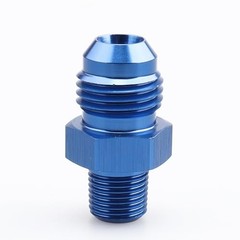 Male 1/8″ NPT to -6 AN Flare Adapter Straight 6AN to 1/8 NPT flare to NPT blue