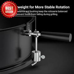 Only Fire Black Steel Rotisserie Ring Kit for Weber 22″ Charcoal Kettle US