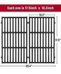 2pk 7637 17.5″ Cast Iron Grill Grates for Weber Spirit 200 E210 E-220 S210 S-220
