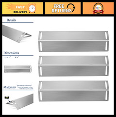 16.5 Inch BBQ Grill Heat Plates Shield Burner Covers Replacement Parts – Fits Ch