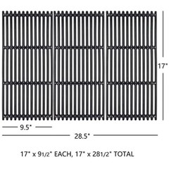 Durable Cast Iron Cooking Grates 3-Pack for Charbroil Grills