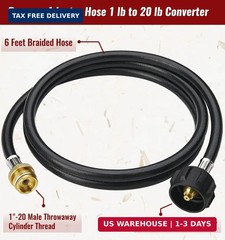 CALPOSE 6 Feet Propane Adapter Hose, 1lb to 20lb Adapter Converts 1lb Appliances