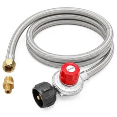 GASPRO 0-20 PSI Adjustable High Pressure Propane Regulator with 5FT Hose 3/8″
