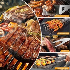 Essential 9PCS Grill Tool Set with Portable Carry Bag for All Occasions