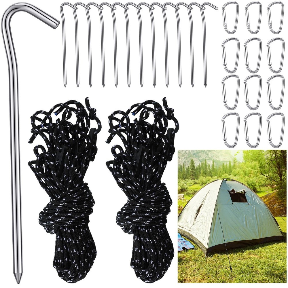 36 Pcs Inflatable Stakes and Tethers Kit Heavy Duty Aluminum Tent Stakes with…
