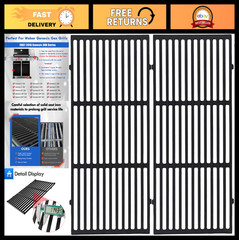 Replacement Grates for Genesis 300 Gas Grill – Cast Iron Cooking Grids, E310, S3