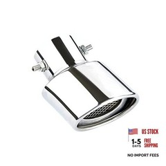 Sakali Universal Exhaust Tip Stainless Steel Muffler Tail Bolt-On Tail Silver