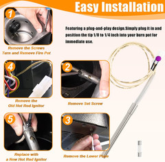 Hot Rod Igniter Kit for Pit Boss, Compatible with Pitboss, Traeger, Camp Chef Gr