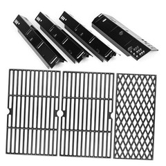 Grill Grates & Heat Plates for Dyna-Glo 4-Burner DGH450CRP DGH451CRP, Black
