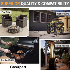 Natural Gas Hose 24FT 1/2 Inch for Grill Fireplace Heater Burner Generator