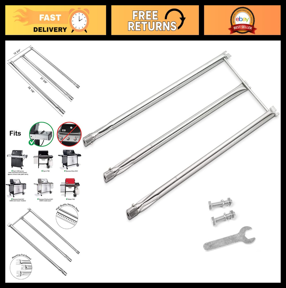 Replacement Grill Burner Tubes for Weber Genesis, Spirit 300, E310, E320 – 28.1