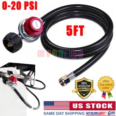 5 FT Hose High Pressure Propane Gas Regulator LPG BBQ Grill Tank Adjustable NEW