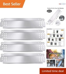 Stainless Steel Grill Heat Plate Replacement for 4 Burner Outdoor Gas Grill