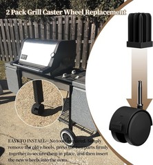 2 Pack of Heavy Duty Weber Grill Wheels – Easy Install, Secure Locking Design