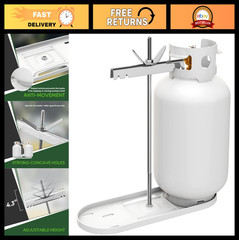 Dual Propane Tank Mounting Rack for 30lbs Tanks – RV Cylinder Holder for Trailer
