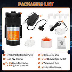 2025 Upgraded 8800 Booster Pump Kit, Suitable for Household Reverse Osmosis Wat