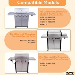 17 Inch Cast Iron Grill Grates for Charbroil TRU Infrared 4-Burner Grill Repl…