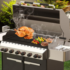 6022 Universal Grill Replacement Rotisserie Kit, with 37” ×1/2” Hexagon Spit R