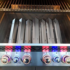 LS’BABQ Stainless Steel 7 Pack Heat Plates and 4 Pack Grill Burner Tubes Gril…