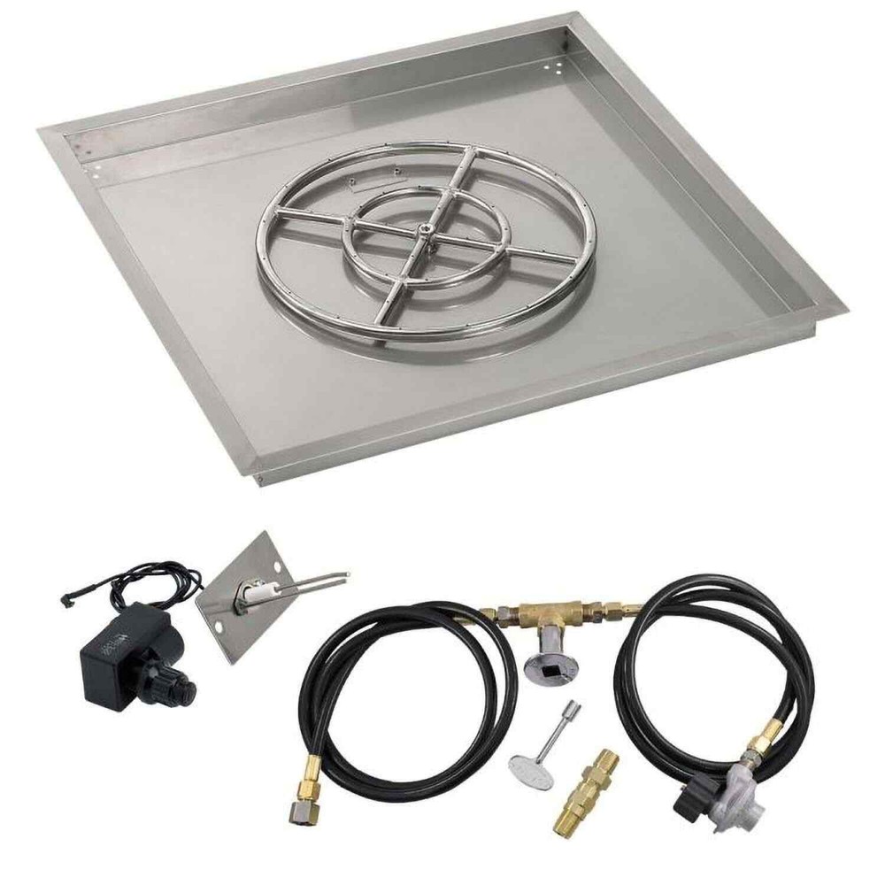 BBQGuys Signature 30 Inch Stainless Steel Square Drop-In PanSpark Ignition