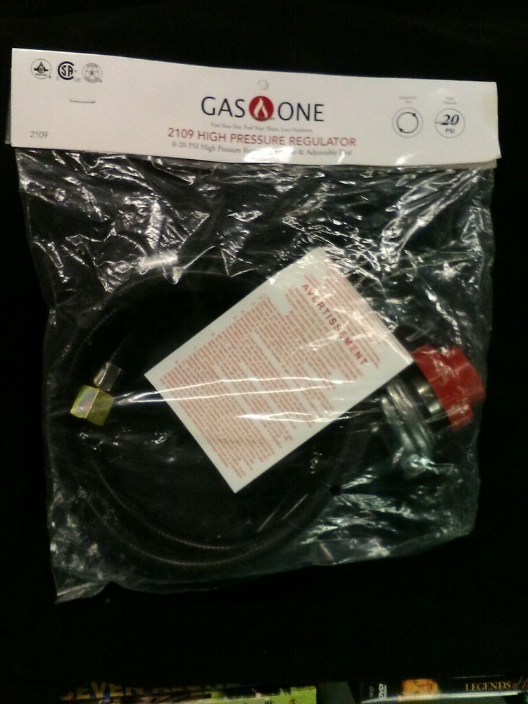Gas One Propane High Pressure 0-20 PSI Adjustable Regulator with 4 Feet QCC hose