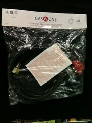 Gas One Propane High Pressure 0-20 PSI Adjustable Regulator with 4 Feet QCC hose