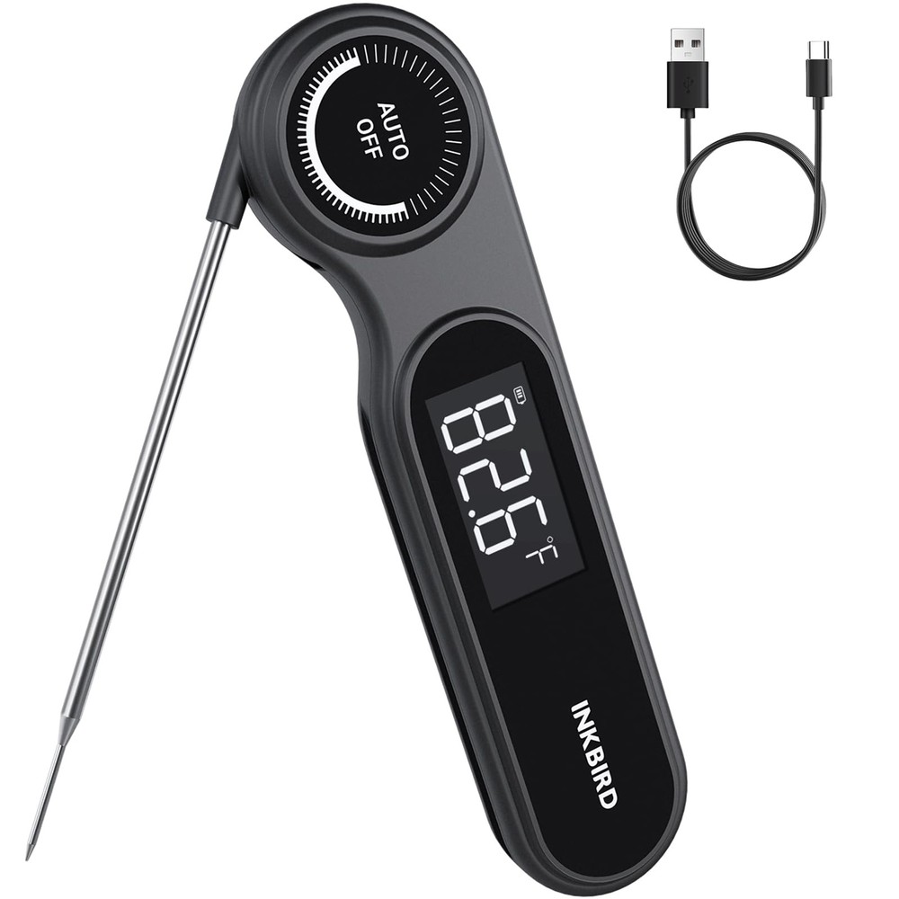 0.5 Seconds Rechargeable Instant Read Meat Thermometer for Cooking, INKBIRD…