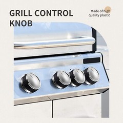 4x Grill Control Knobs Plastic & Silicone for Gas grills with D-stem