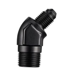 4AN Male Flare to 3/8″ NPT Pipe 45 Degree Fitting Adapter Aluminum Black