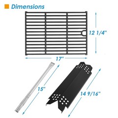 BBQration Grill Parts for Nexgrill 4 17″ (4-Burner PS/720-0925P), Black