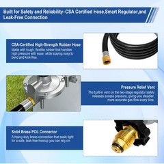 Yflwgfda 12Ft F273684 Propane Hose 2-Stage Regulator Pol Fitting 3/8 Propane