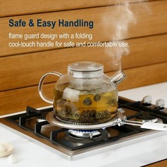8″ Heat Diffuser Plate for Gas Stove, Simmer Ring with Foldable Handle | 8-in…