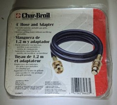 New in Box Char-Broil Grill 4-Foot Hose and Adapter 4184623